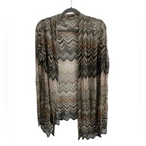 Missoni Metallic Silver Gold Cardigan, size 44